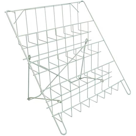 Metal Card Stand - Counter Standing Collapsible Card or Book Display in White (E8W)
