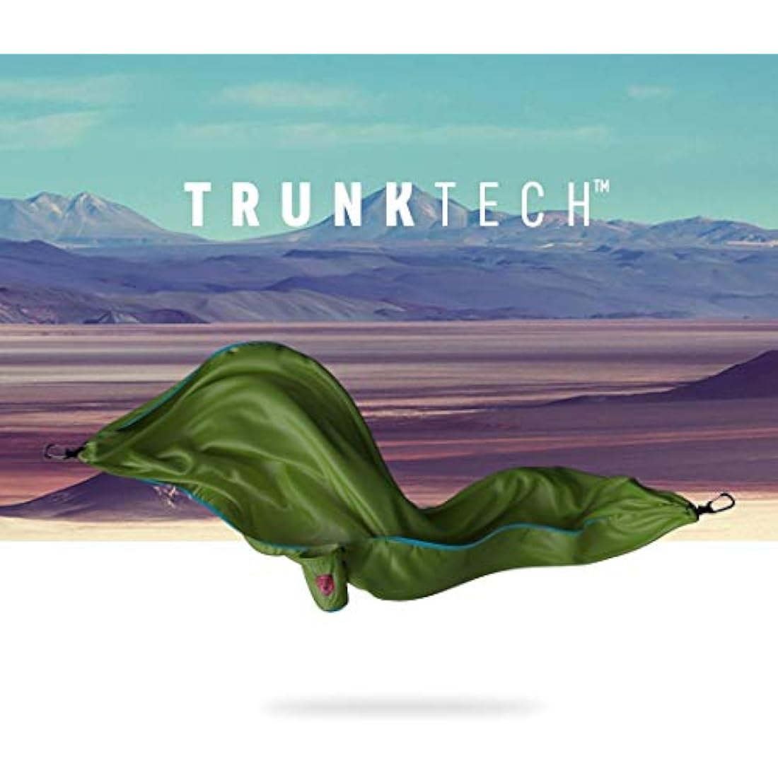 Grand Trunk TrunkTech Double Hammock | Strong, Lightweight & Compact 11' Hammock for Outdoor, Hiking, Backpacking & Travel - Weather-Proof, Ultra-Soft, Reflective Loops, 500lb Capacity (Green/Aqua)