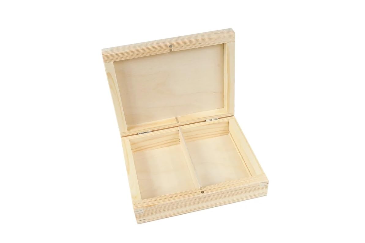 Wooden World - Wooden Tiny box With magnet Lid for tiny item storage items or wedding rings 12 x 8 cm