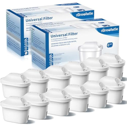 BREOILUTLE Water Filter Cartridges Compatible with Brita® Marella® Jug Kettle, Water Filter Replacement for Brita® Maxtra+® Plus Maxtra Pro® All-in-1 Reduces Impurities (12)