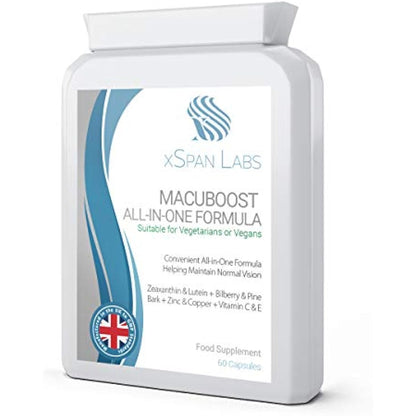 MacuBoost All-in-ONE AREDS 2 Plus Formula 60 Days Supply - Lutein, Zeaxanthin, Bilberry, Pine Bark - Support Normal Eyes and Macular Health