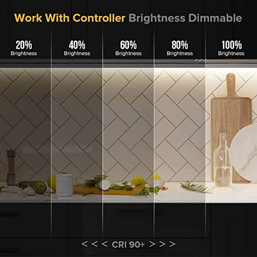 BTF-LIGHTING FCOB COB LED Strip Warm White 3000K Flexible High Density Uniform Light Dimmable LED Strip Light CRI90+ 10M 336LEDs DC24V 8W/m LED Ribbon for DIY Indoor Lighting Projects