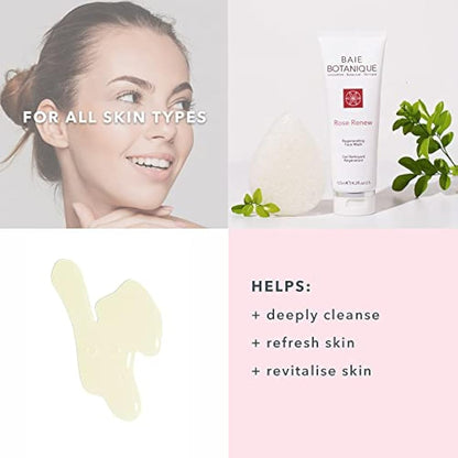 Baie Botanique Rose Renew - Organic Non Toxic Face Wash - Rose Water & Aloe Vera - Natural - Vegan - No Irritants - Paraben Free - Sensitive Safe - Vitamin C - Seabuckthorn - 125ml