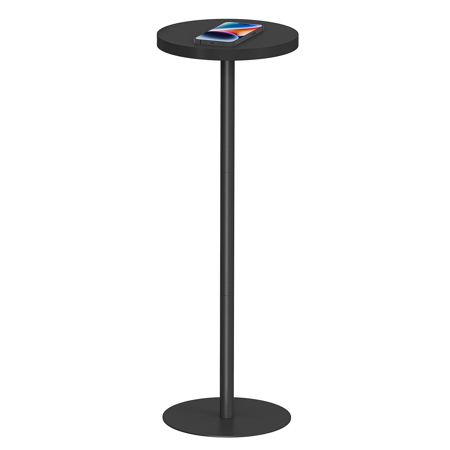 TUTOTAK Tall Round Side Table, Small End Table, Drink Table, Pedestal Side Table, livingroom, Black TB01BK065EU