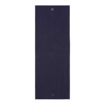 Manduka Yogitoes Yoga Towel ? Rubber Grip Dots Non-Slip Bottom, Quick Dry Fitness Towel for Hot Yoga, Pilates, Exercise - 79 Inch, Midnight