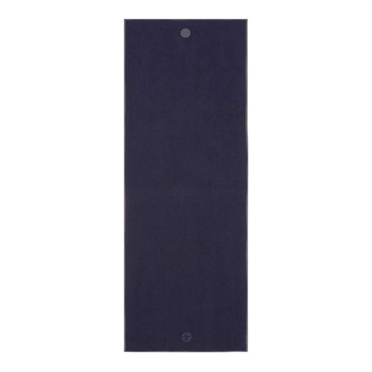 Manduka Yogitoes Yoga Towel ? Rubber Grip Dots Non-Slip Bottom, Quick Dry Fitness Towel for Hot Yoga, Pilates, Exercise - 79 Inch, Midnight
