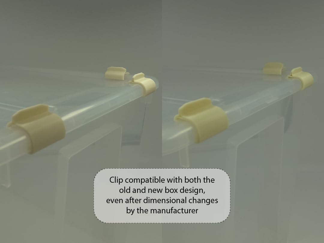 Locking Clips for IKEA Samla Box Boxes Rounded Compatible with Ikea-Samla Clips ... (4 Pieces, 5L/11L/22L)
