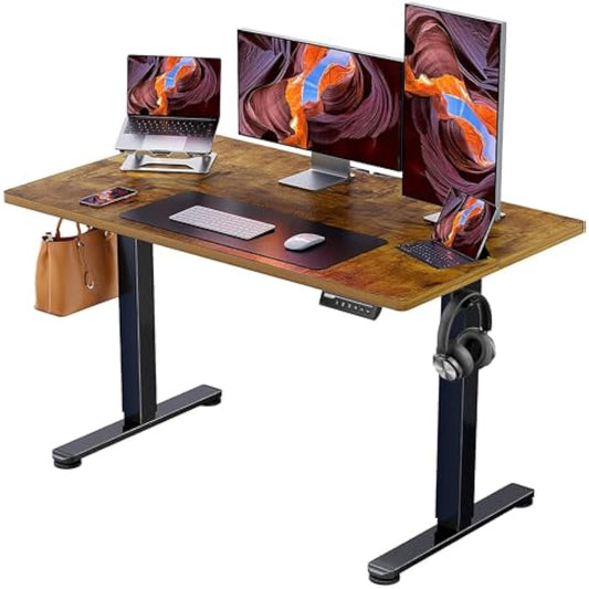 ErGear Electric Standing Desk Height Adjustable 120 x 60cm, Sit Stand Desk with 4 Memory Smart Pannel for Home Office with Splice Board