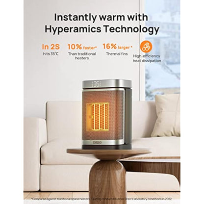 Dreo 1500W Electric Space Heater, 70° Oscillating Portable Heaters for Home, PTC Ceramic Heater with Thermostat, Remote Control, 3-Mode 3-Speed, 1-12H Timer, Overheat & Tip-Over Protection, ECO-Mode