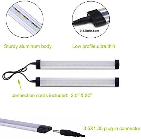 AlBOO Under Cabinet Kitchen Light - Wired LED Dimmable Warm White, 28cm Cupboard Light 12V Plug-in With Mains, Ultra Thin Fixture for Counter Display - 4 Pack