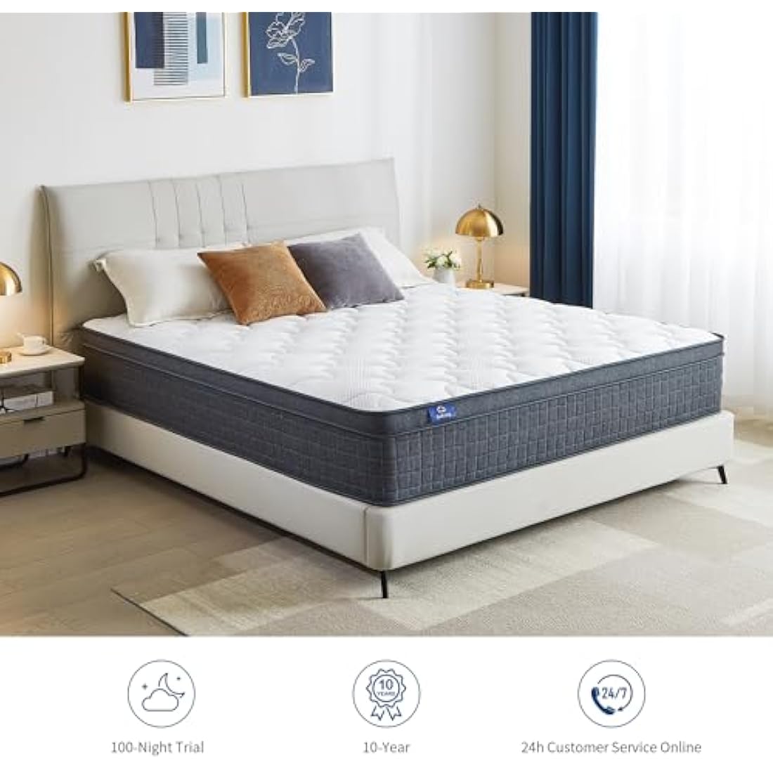 SuiLong 3FT Single Mattress, 12 Inch Memory Foam Individually Spring Hybrid Mattress, Orthopedic Mattresses for Back Pain Relief, Edge Support, Medium Feel (3ft by 6ft3, 90cm x 190cm x 30cm)