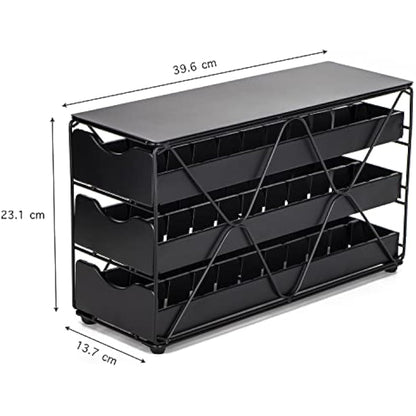 Bagoo Coffee Pods Holder for Nespresso Vertuoline Drawer Multi Tier for Vertuo Capsules Storage (3 Tier)