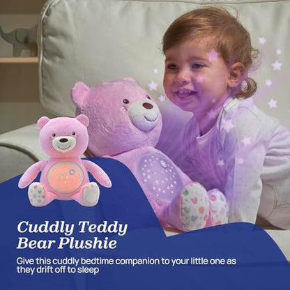 Chicco First Dreams Teddy Bear with Night Light, Pink | Projects Stars, Lighting Effects, Relaxing Music, Calming for Baby