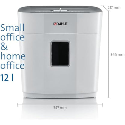 Dahle PaperSAFE 140 Paper Shredder (10 Sheets, Oil-Free, Jam Protection, Cross-Cut, for Home-Office) Grey,36.6 x 34.7 x 21.7cm