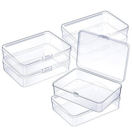 Jetec 6 Pieces Small Clear Plastic Storage Box,4.5 X 3.3 X 1.2 Inch