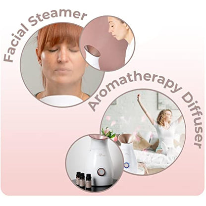 STYLPRO 4-in-1 Steamer: Face Steamer, Aromatherapy Diffuser, Humidifier and Towel Warmer - Ionic Face Mist for Deep Cleaning, Luxury Home Spa, Unclogs Pores