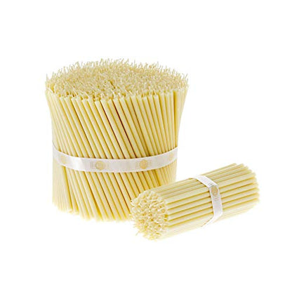 Danilovo Thin Taper Beeswax Candles - Honey-Scented, Decorative Candles Ideal for Birthday Decoration or Church Prayers - White Drip Free, Tall &