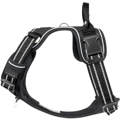 WINHYEPET True Love No-Pull Dog Harness,Adjustable Outdoor Vest Reflective Nylon Soft Pet Harness Dog Suitable Small Medium Large Breeds TLH5654(Black,XL)