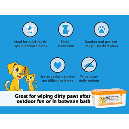 Petkin Paw Wipes, White, 100 Count (Pack of 1)