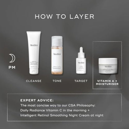 Medik8 Intelligent Retinol Smoothing Night Cream - Renew & Nourish Gentle 0.2% Vitamin A - 50ml