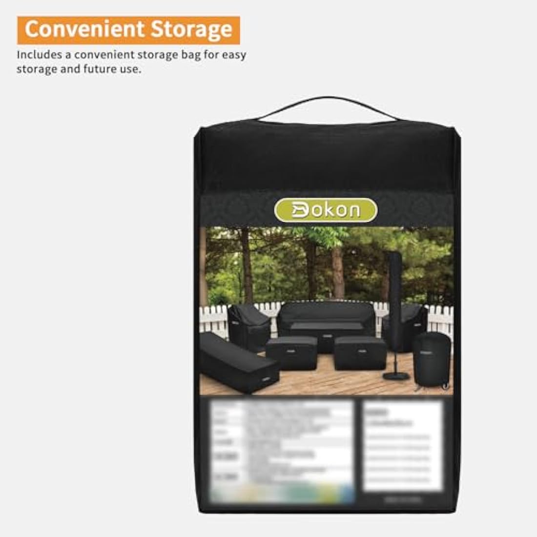 Dokon Lawn Mower Covers Waterproof Windproof Anti-UV Heavy Duty Outdoor Lawnmower Cover with Adjustable Hem Cord, Outside Lawn Mower Storage Cover (191x110x67cm) - Black
