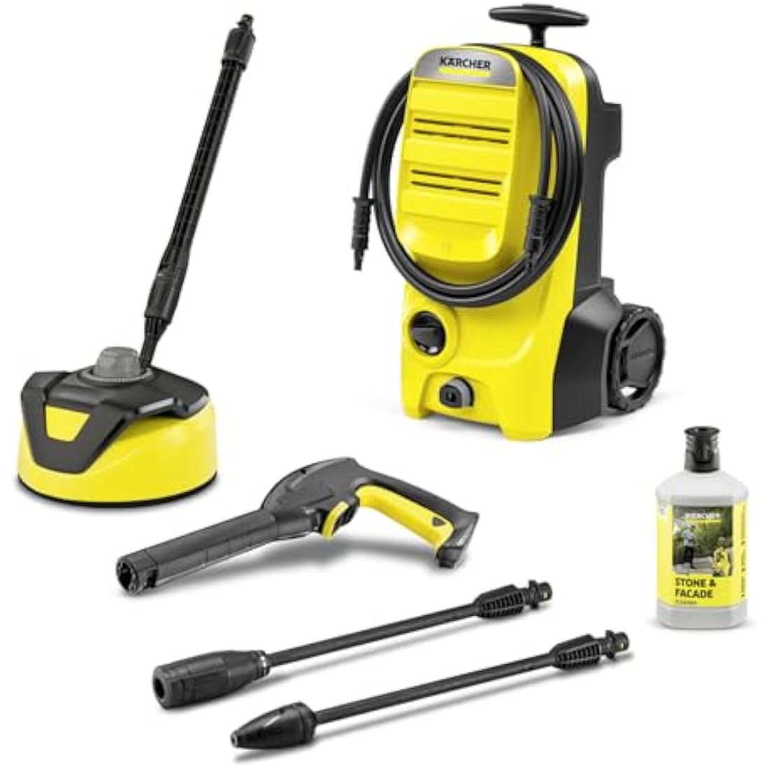 Kärcher K 4 Classic Home Pressure Washer, Pressure: max. 130 bar, Flow Rate: 420 l/h, Area: 30 m²/h, Water Filter, Weight: 4.6 kg, high-Pressure Gun, Dirt Blaster, Spray Lance, Home Kit