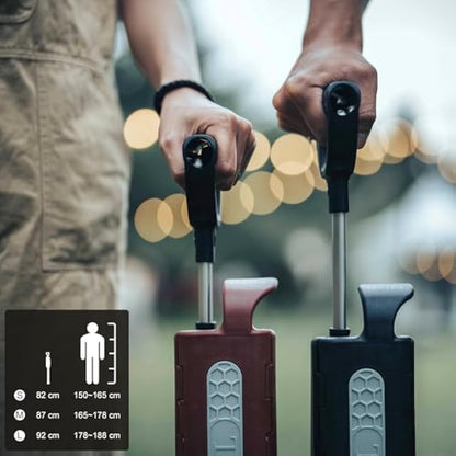 Ta-Da Chair Series 2 - Walking Stick with Seat, Lightweight Aluminium Pole Frame & Sturdy Foldable Stool (up to 136kg), Easy Folding Design, Ideal for Hiking & Outdoor Activities