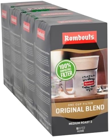 Rombouts Original Roast Individual Ground Coffee Filters 10 Cupsize 6x10 Filters