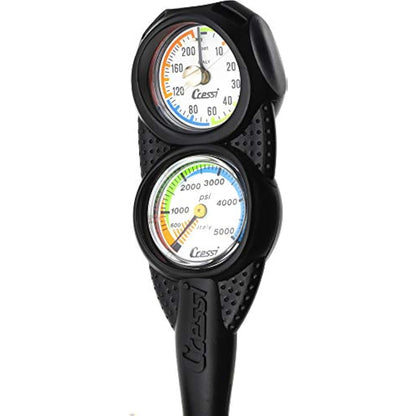 Cressi Diving Console 2 - Depth + Pressure Gauge, Black