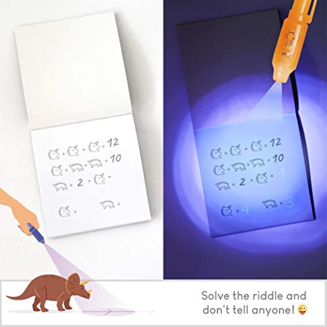 BONNYCO Invisible Ink Pen and Notebook, Pack 16 Dinos Party Bags Filler & Pinata Toys | Dinos Birthday Decorations | Stocking Fillers for Kids Birthday | School Prizes & Gifts for Children