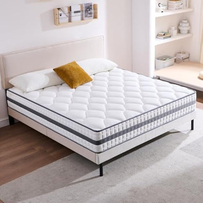 Twirest King Mattress, Hybrid Memory Foam and Spring Zonal Support, Decompression, Medium Firm, Soft and Breathable Cloth, Mattress-in-Box, 150x200x30cm