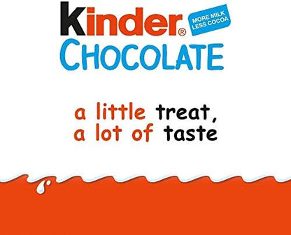 Kinder Chocolate Small Bars, Bulk Chocolate Gift Box, Fine Milk Chocolate Bar with a Milky Filling, Pack of 10 x 100g