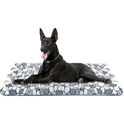 VANKEAN Stylish Dog Crate Pad Bed Mat Reversible (Cool & Warm), Soft Pet Sleeping Mat Dog Bed for Crate Suitable for Small to XX-Large Dogs and Cats, Machine Washable Crate Beds,Grey Stone Pattern