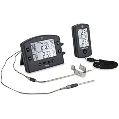 Themapen Smoke Wireless BBQ Thermometer for Smoker, Grill, Oven and Kitchen with 2 Channels, Backlit Display, Max/Min & High/Low Alarms. Perfect for barbeque meat and pit