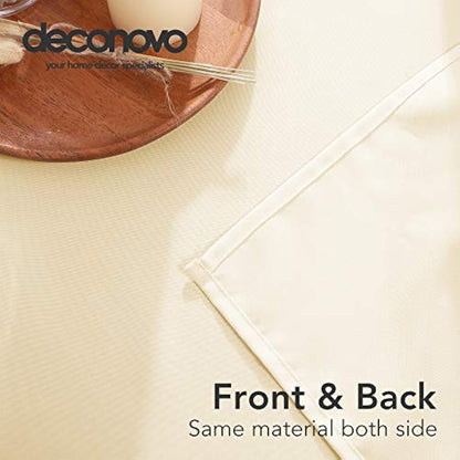 Deconovo Oxford Decorative Water Resistant Wipeable Table Cover Rectangle Tablecloth for Dining Table 132x178cm(52x70in) Beige