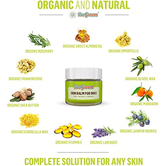 Dog Skin Balm for Itchy Skin - Natural and Organic Ointment for Dogs - Itchy Dog Balm Safe for Licking