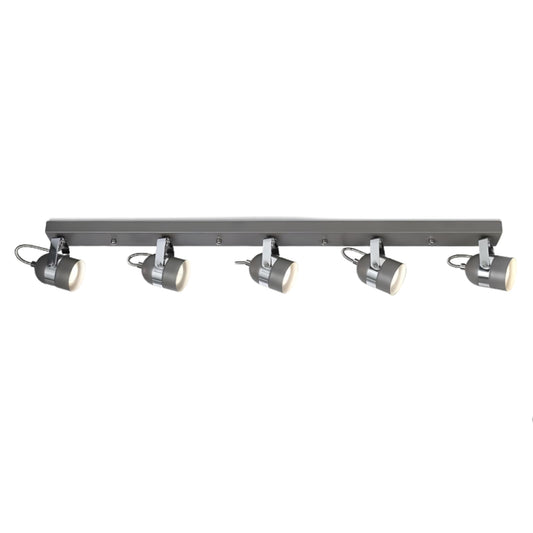 UKEW Modern 5 Way Ceiling Spotlight - Straight Bar Long 90CM Spot Bar 50W Lights Adjustable Retro Heads - GU10 LED Fitting for Bedroom Restaurants