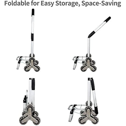 Folding Shopping Trolley 6 Wheels Stair Climber Cart with Removable Bag and Adjustable Elastic Cord 2 Extra Pockets Utility Trolley maximum capacity 50kg 45L Flower
