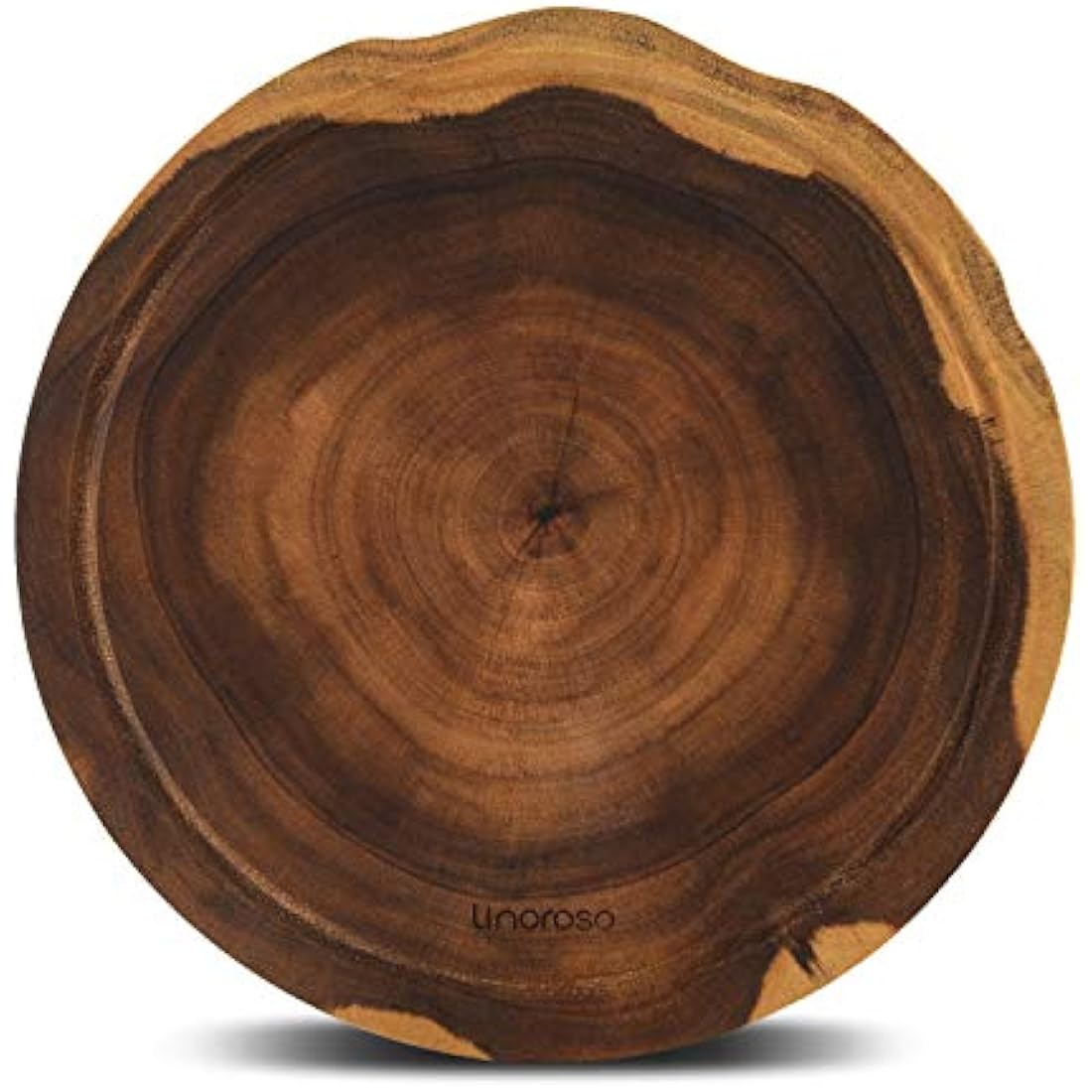 Linoroso Chopping Board Wooden Cutting Boards for Kitchens Round Non-Spliced Acacia Wood with Juice Trough Double-Sided Usable Anti-Slip Cut Resistant Anti-Bacterial - 30cm Diameter
