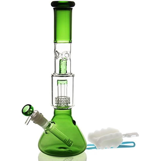 Glass Bong Water Bongs for Smoking- Bong Bowl Accessories 14.5mm Height 31cm 460g Recycling Tornado Filter Glass Water Bong hookahs Oil Rig Bongs Send Cleaning Brush