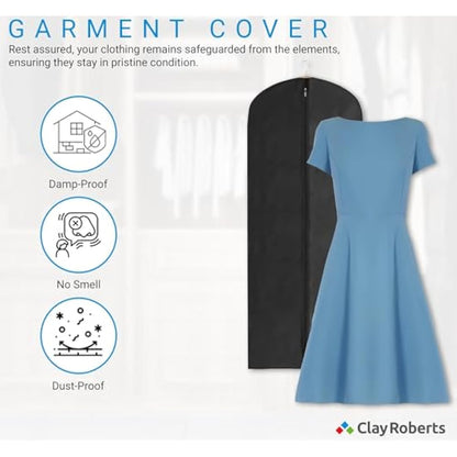 Long Garment Bags, Black Dress Covers, Pack of 3, Clothing Storage Bags, Travel, Weddings, Suits, Dresses, Fabric Clothes Bag, Clothes Storage, Garment Suit Cases