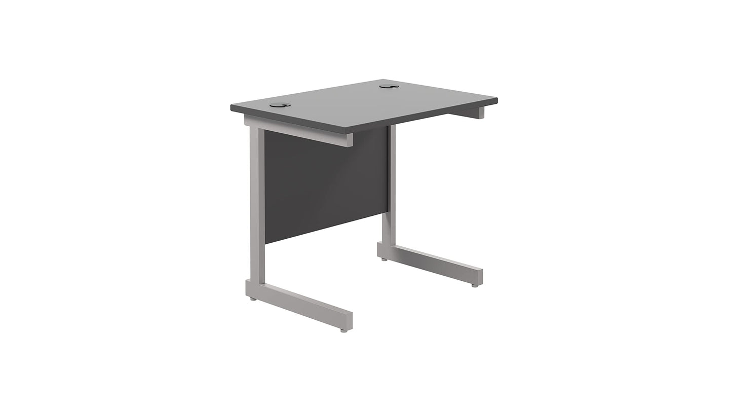 Office Hippo Heavy Duty Rectangular Cantilever Desk, Home Office Table With Integrated Cable Ports, PC Desk for Work or Home, 5 Yr Warranty
