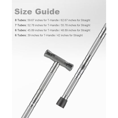 aiGear Tactical Stick/Trekking Poles | Aluminum Hiking Poles with Adjustable Height | 5/6/7/8 Tubes Trekking Poles | for Women Men Backpacking Outdoor Hiking Camping | Grey