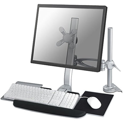 Newstar FPMA-D1020KEYB Desk Mount (clamp) for a Monitor (10-24" screen), Keyboard & Mouse (Height Adjustable) - Silver