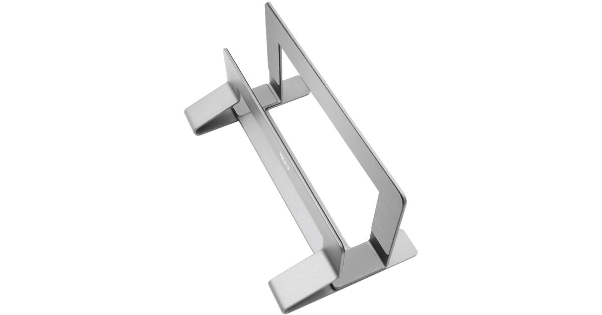 Macally Universal Vertical Laptop Stand 13"-17" - Aluminium Silver
