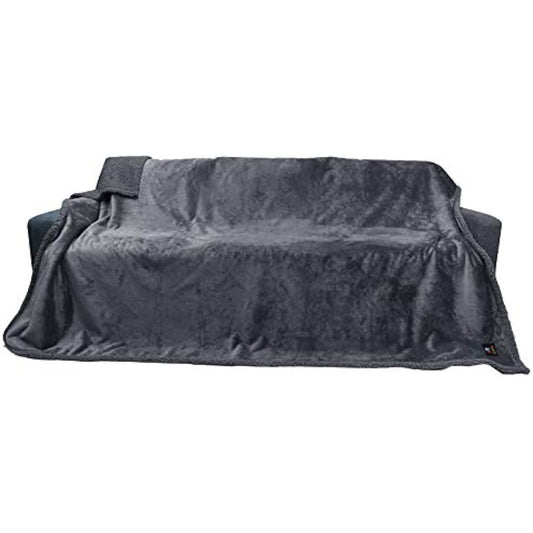 luciphia Waterproof Pet Blanket, Fluffy, Double Layer, Compact, Dog Blanket, Cat Puppy, Dark Grey, XL (145 x 216 cm)
