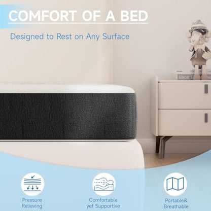 wowttrelax Folding Mattress single, 6 Inch Foldable Floor Mattress Single Memory Foam, 4 Fold Easy Storage With Washable Cover & Pressure Relief for Camping, Caravans, Travel, Guest (90x190x15cm)