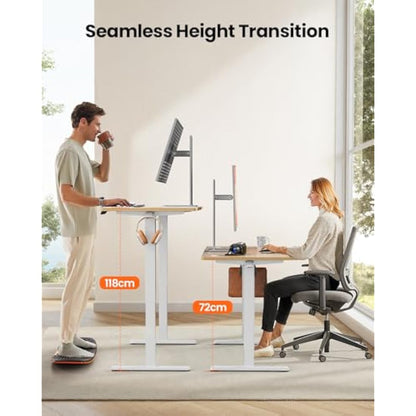 ErGear Electric Standing Desk Height Adjustable 160 x 80cm, Sit Stand Desk with 4 Memory Smart Pannel, Home Office Desk with Splice Board