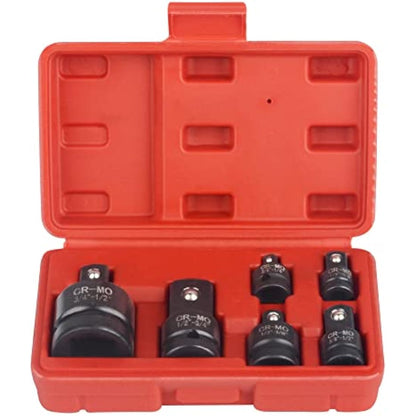 DAYUAN 6pcs Impact Socket Adapter Set, Chrome Molybdenum Steel Adaptor Reducer 1/4 3/8 1/2 3/4 Inch Square Drive Female to Male