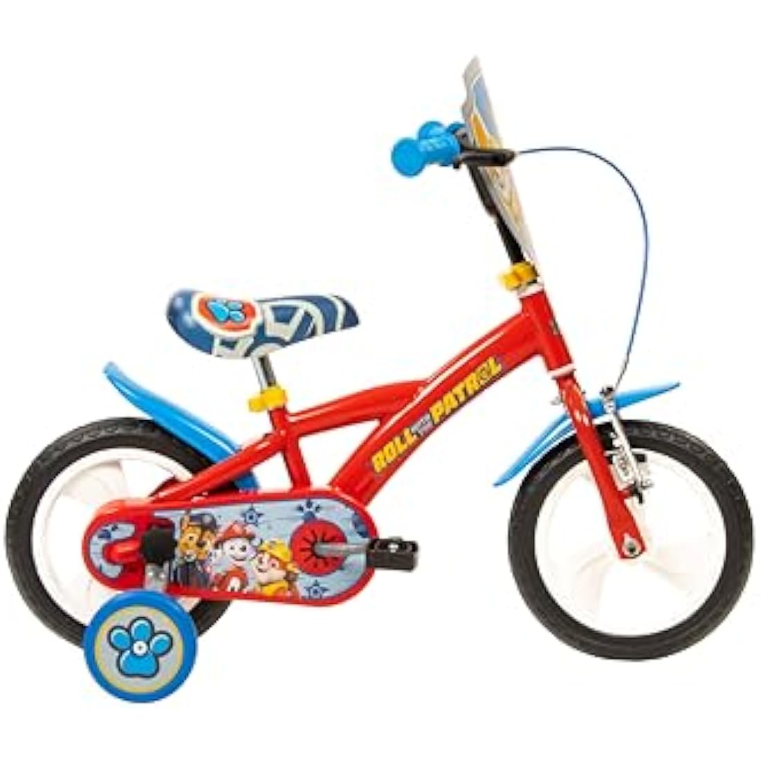 Toimsa Paw Patrol Kids Bike, Learn to Ride Bicycle, With Training Wheel Stabilisers, for Children Age 3+, Blue and Red